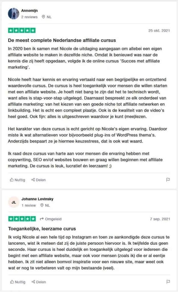 succes met affiliate marketing ervaringen 2